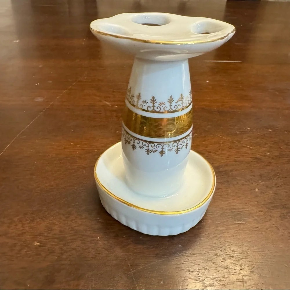 Porcelain Toothbrush Holder Regal Gold Andre Richard Made in Japan Vintage